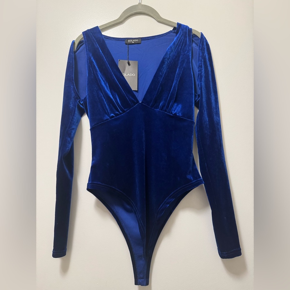 Amado Blue Velvet Bodysuit